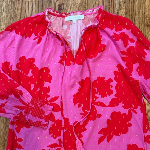 Sugarlips Pink and Red Ruffled Blouse, XS - Picture 4 of 4